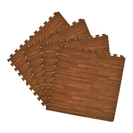 Achim Importing Achim Interlocking Foam Anti Fatigue Floor Tiles 24in x 24in, Walnut, 4 Pack FMTL103-06